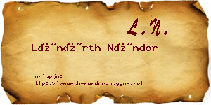 Lénárth Nándor névjegykártya