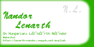 nandor lenarth business card